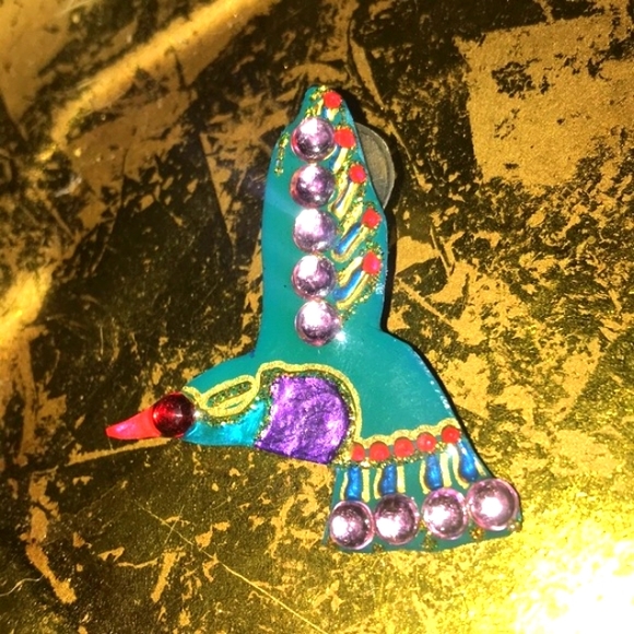 Colorful Hummingbird Earrings Large Lightweight - Picture 2 of 13